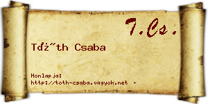 Tóth Csaba névjegykártya