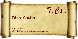 Tóth Csaba névjegykártya